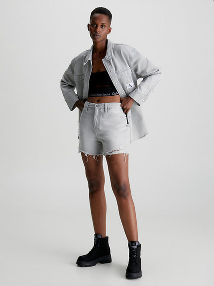 Módní Mom kraťasy, Šedá barva, 2023