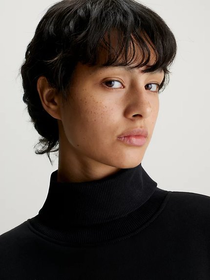 Módní Monologo Roll Neck šaty, Černá barva, 2023