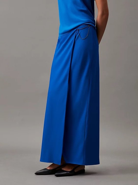 Calvin Klein – Crepe Maxi sukně, Modrá barva