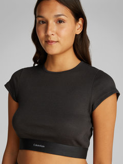Calvin Klein Underwear – LV00QS7349-UB1 triko RIB CROP TEE 1