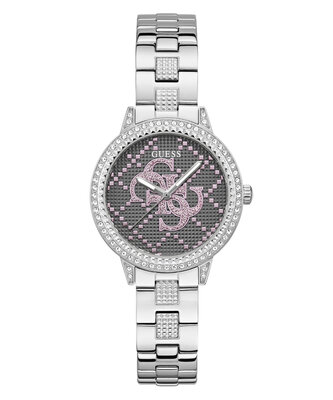 GUESS – G Lace hodinky, Růžová, Šedá, Stříbrná barva