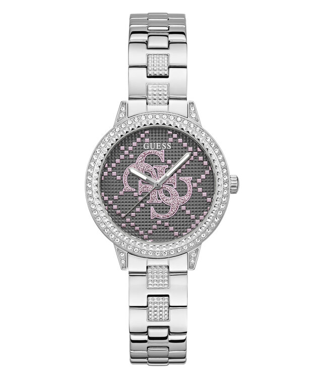 GUESS – G Lace hodinky, Růžová, Šedá, Stříbrná barva
