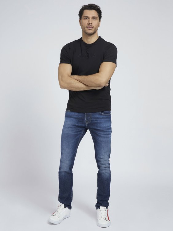 Triko – Guess, Černá barva Muži, Muži