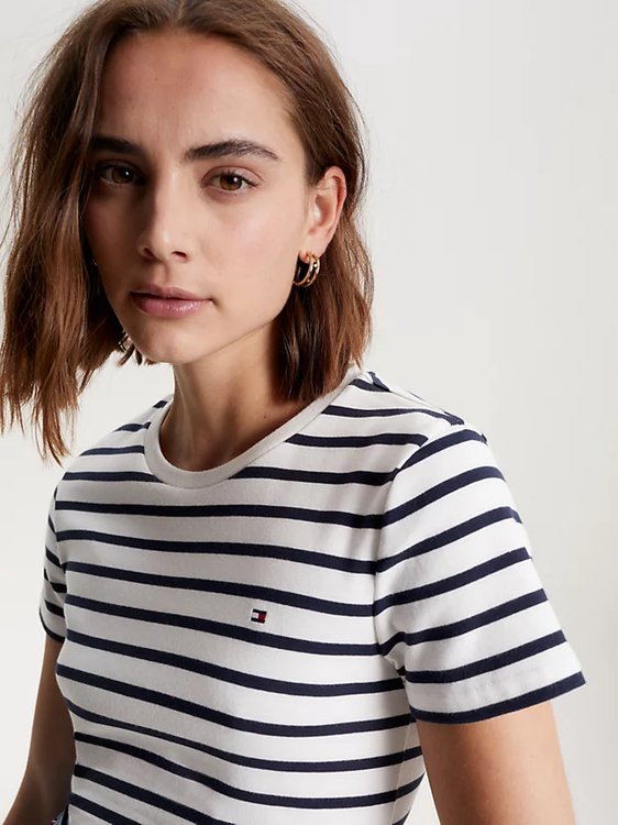 Luxusní Slim Cody Rib triko, Bílá barva, S