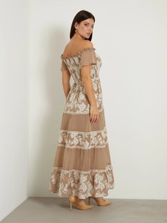 Módní Giuditta Embro Long šaty, Béžová, Hnědá barva, 2024