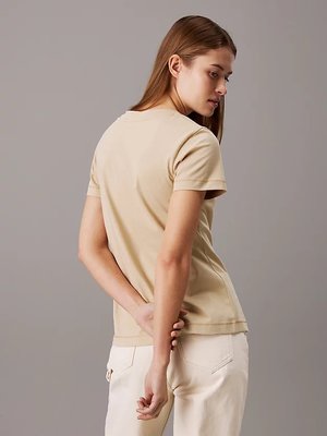 Monologo Slim triko – Calvin Klein Jeans, Béžová, Khaki barva Ženy