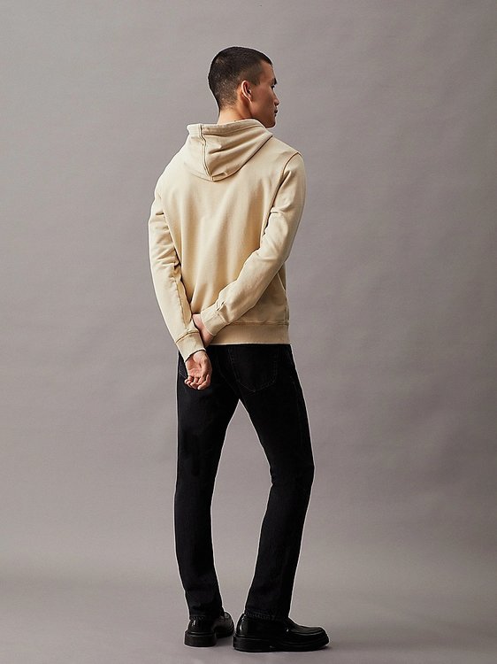 Washed Monologo mikina – Calvin Klein Jeans, Hnědá, Khaki barva Muži