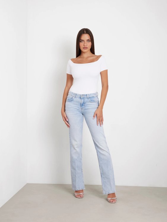Paulette Flare jeans – GUESS, Modrá barva Ženy