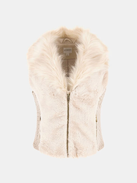 Amari Faux Fur vesta Béžová barva Ženy