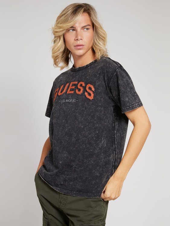 Guess – Front logo tričko, Černá barva