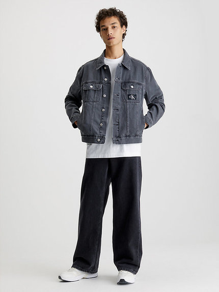 Módní 90's Denim bunda, Šedá barva, 2023