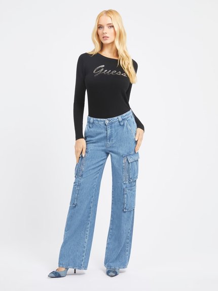 Módní Helene svetr, Černá barva, 2023