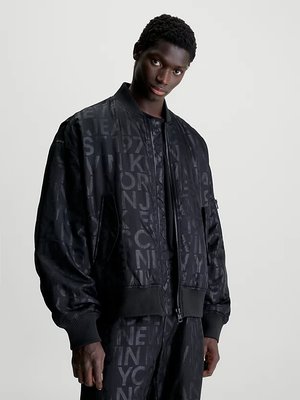 Calvin Klein Jeans – Logo Aop bomber, Černá barva