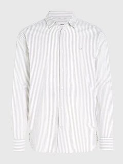 Slub Stretch Stripe košile Bílá barva Muži