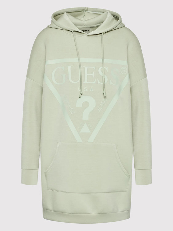 Guess – Alisa mikinové šaty, Zelená barva