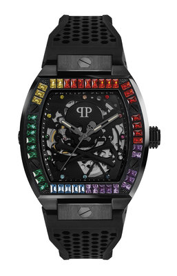 Philipp Plein – PWBAA0621-IP BLACK with stones on top ring HODINKY