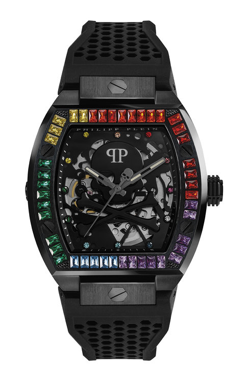 Philipp Plein – PWBAA0621-IP BLACK with stones on top ring HODINKY