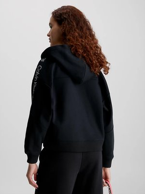 Tape Zip-Through mikina – Calvin Klein Jeans, Černá barva Ženy