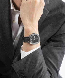 GUESS, Černá, Stříbrná barva Headline hodinky