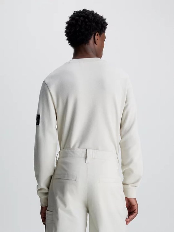 Badge Waffle triko – Calvin Klein Jeans, Bílá barva Muži