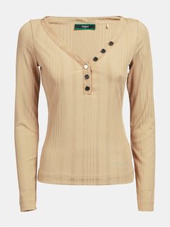 Luxusní Rhinestone top, Béžová barva, XS, S, M, L