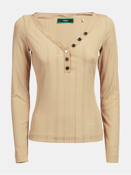 Luxusní Rhinestone top, Béžová barva, XS, S, M, L