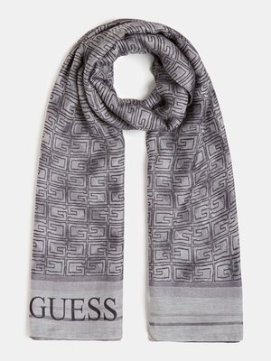 Guess – Jacquard šála, Šedá barva