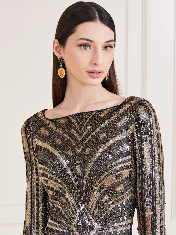 Módní Come To Me šaty, Černá, Hnědá barva, 2023