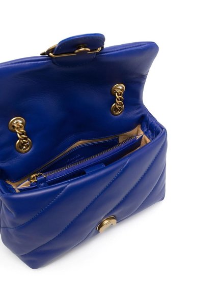 Módní Love Mini Puff kabelka, Modrá barva, 2023