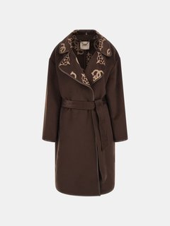 Luxusní Ludovica Logo kabát, Hnědá barva, XS, S, M, L