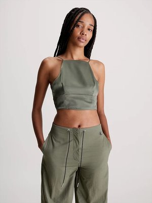 Calvin Klein Jeans – Satin Strappy top, Zelená barva
