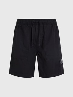 Linen šortky Černá barva Muži