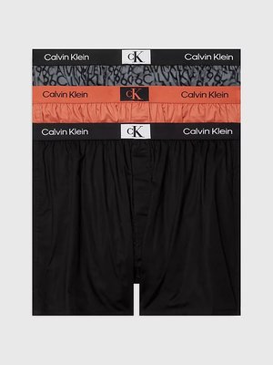 Calvin Klein Underwear – CK 96 Woven trenky 3ks, Černá, Oranžová, Šedá barva