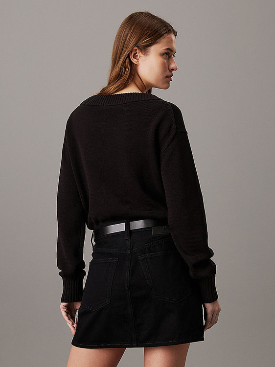 CK Embro Badge svetr – Calvin Klein Jeans, Černá barva Ženy