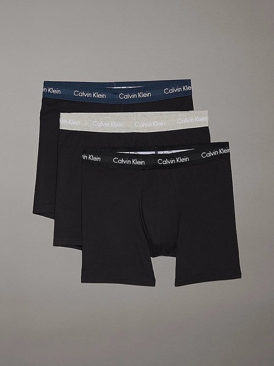 Calvin Klein Underwear – Cotton Stretch boxery 3ks, Černá barva