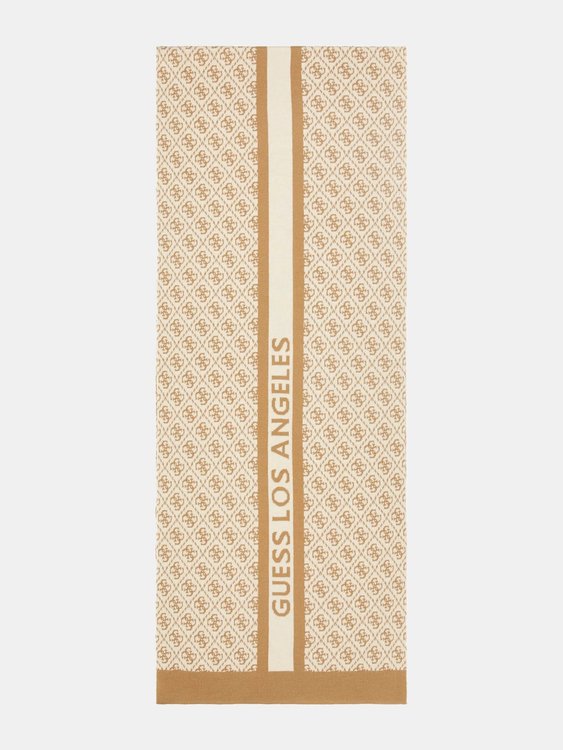 GUESS – Sevyn 4G Logo šála, Krémová barva