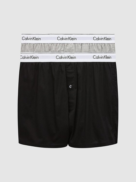 Calvin Klein Underwear – Modern Cotton trenky 2ks, Černá, Šedá barva
