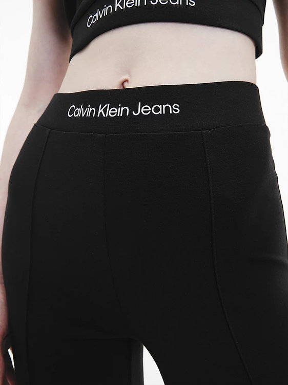 Calvin Klein Jeans – Shrunken logo legíny, Černá barva 1