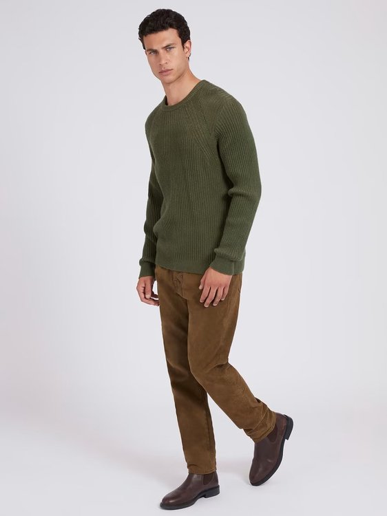 Luxusní Plaite svetr, Khaki, Zelená barva, S, M, L, XL