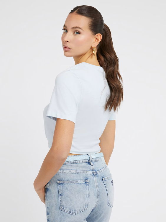 Piercing triko – GUESS, Modrá barva Ženy