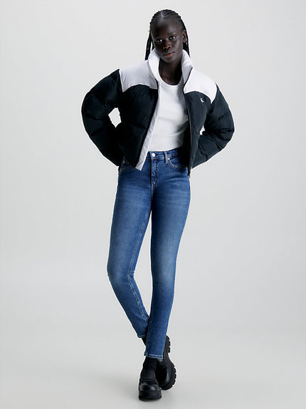 Módní Mid Rise Skinny jeany, Modrá barva, 2023