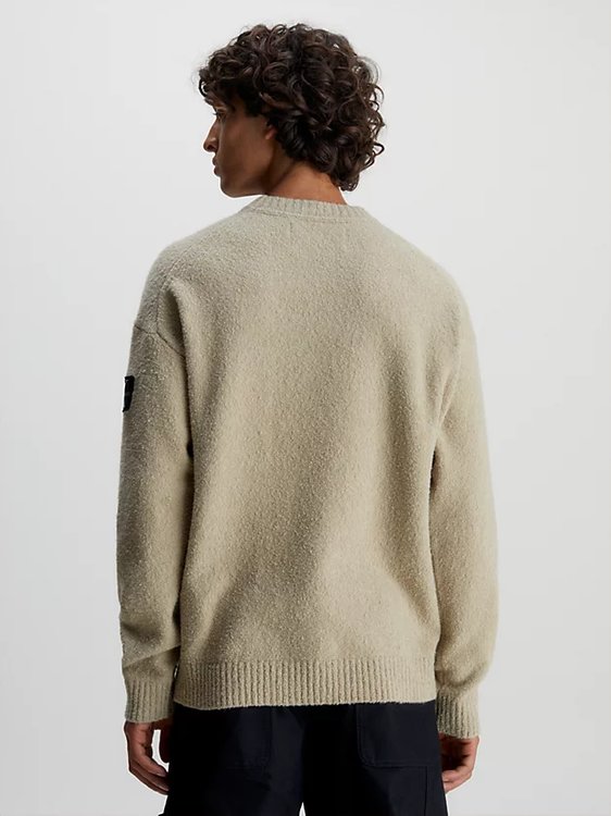 High Texture svetr – Calvin Klein Jeans, Béžová barva Muži