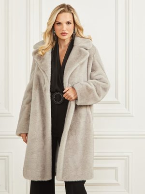 Bianca Faux Fur kabát – Marciano, Šedá barva Ženy