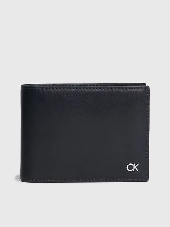 Calvin Klein Jeans – Metal CK Trifold peněženka, Černá barva