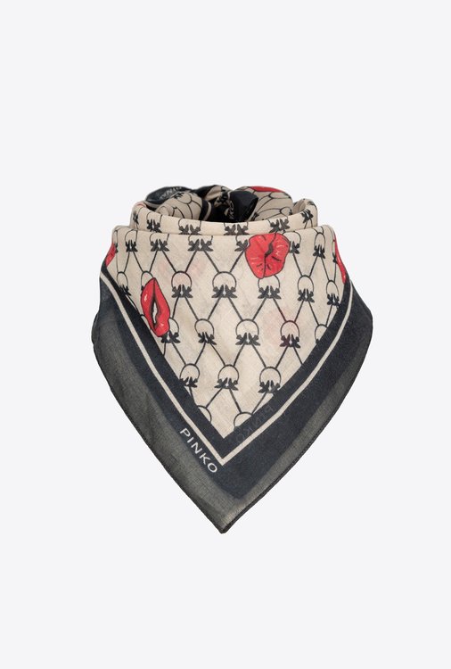 Pinko – Kiss bandana šátek, Multi barva