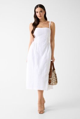 GUESS – Sharon sangallo šaty, Bílá barva