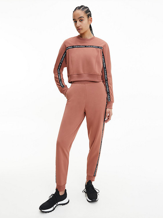 Pullover mikina – Calvin Klein Performance, Hnědá, Oranžová barva Ženy