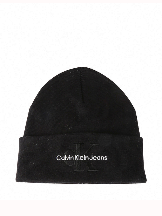 Calvin Klein Jeans – Monologo Embo čepice, Černá barva