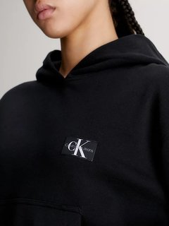 Luxusní Woven Label mikina, Černá barva, XS, S, M