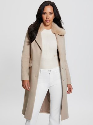 GUESS – New Laurence kabát, Béžová, Krémová barva
